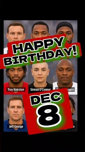 December 8 Birthdays with 8 NFL Jocks & 1 who Rocks #Sinead #OConnor #NothingCompares2U #RuleLook