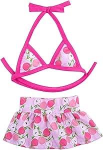 Dog Bikini Swimsuit Summer Puppy Bathing Dress Beach Clothes Cat Costume for Puppy Dog Cat Peach S