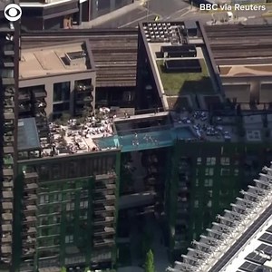 55K views · 491 reactions | WOULD YOU SWIM HERE? This is an 82-foot long transparent swimming pool in London. The Sky Pool is suspended 115 feet above ground between two buildings. So, would you take a dip in the sky-high swimming pool? | KTVN 2 News | Facebook