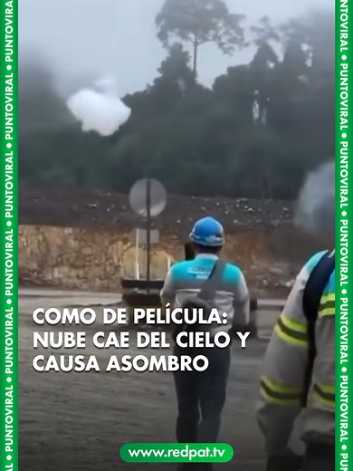 Impresionante nube cae del cielo como algodón