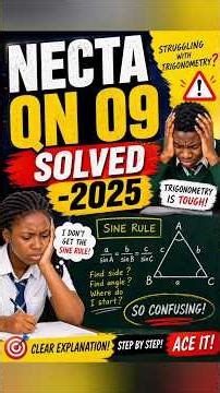 NECTA 2025 Maths Form 4 Question 9a | Trigonometry | Series 1 Solution.