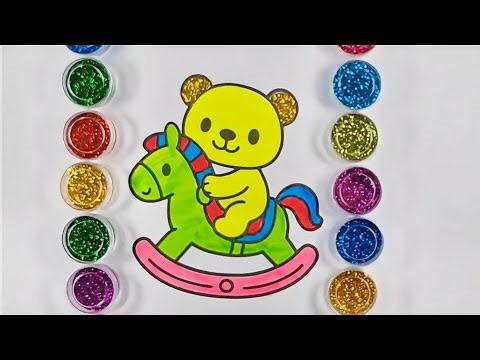 Learn Colors with Toy Horse 🐴🌈 | Fun Glitter Coloring for Kids | Preschool Learning