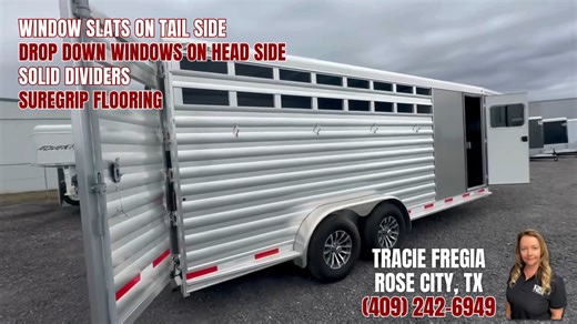 🚨 NEW 2025 Exiss 4 Horse Gooseneck Trailer 🚨 Stock #39186 This 2025 Exiss 4 Horse checks all the boxes: ✔️ All-aluminum construction ✔️ 20' long | 7' wide | 7'1" tall ✔️ (2) 5,200 lb axles with electric brakes & 16" tires ✔️ Drop-down windows on head side & window slats on tail side ✔️ SureGrip flooring, wall mats & solid dividers ✔️ 2' tack room with removable saddle rack 📍 NTS Rose City – Texas 23687 I-10, Rose City, TX 77662 📞 Call Tracie at (409) 242-6949 and she’ll hook you up! | Nation