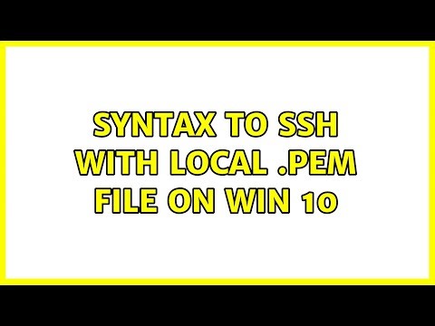 Syntax to SSH with local .PEM file on Win 10