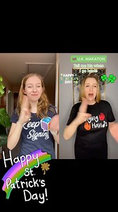 Happy St Patrick’s Day everyone ☘️ Couldn’t resist updating the duet with @singing_hands #makaton #makatonsigning #makatontutor #keepsigning #keepsigningwithkatie | Keep Signing with Katie