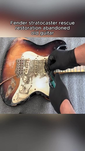 Fender stratocaster rescue restoration abandoned old guitar #guitar #restoration #guitarrestoration #guitarbuilding