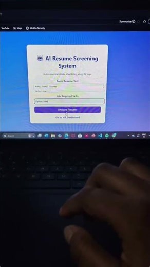AI Resume Screening System #views #coding #view #python #resume #ai #webdesign