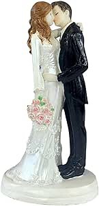 Wedding Cake Topper Bride and Groom Cake Toppers Bride Groom Love Figurine Couple Figurines Resin Newlywed Couple Kiss Statue for Wedding Valentines Day Cakecup Decor
