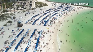 Drone video shows spring break crowds at Clearwater Beach
