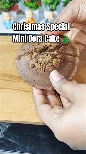 Christmas Special Mini Dora Cake 🎄Soft & Eggless Tiny Cake Recipe #shots#viral#recipe#trending#yt