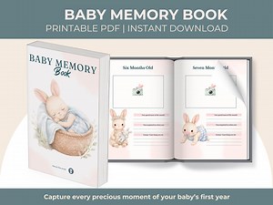 Baby Memory Book Printable, Journal PDF, First Year Book, New Mom Gift (digital Download) - Etsy