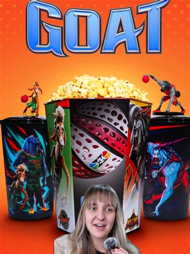 First look at the new GOAT popcorn bucket 🐐🍿 #sonypictures #goat #movies #popcornbucket #movietheater