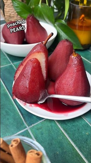 Spiced Wine Poached Pears