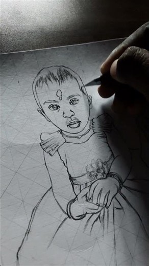 Two Cute Babies ❤️| New Custom Pencil Portrait in Progress ✏️ #youtubeshorts