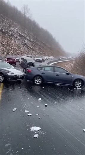 56K views · 90 reactions | Black Ice Turns Hill Into a...