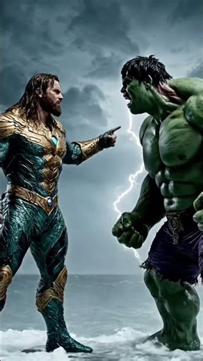 🔥 Hulk vs Aquaman 💪🌊Marvel vs DC epic fight! ⚡#HulkVsAquaman #MarvelVsDC #Shorts