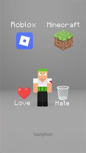 (12) Roblox vs Minecraft #Shorts #luanphan