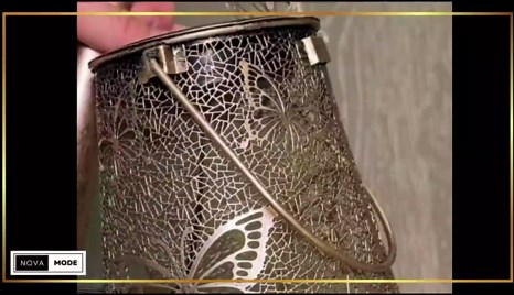 NovaMode Solar-Powered Butterfly Watering Can with Cascading Lights, Garden Decor, 12 x 6 Inches (Light Bronze)