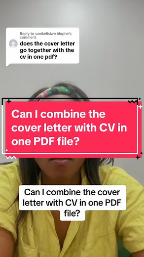 Combining Cover Letter and CV in One PDF