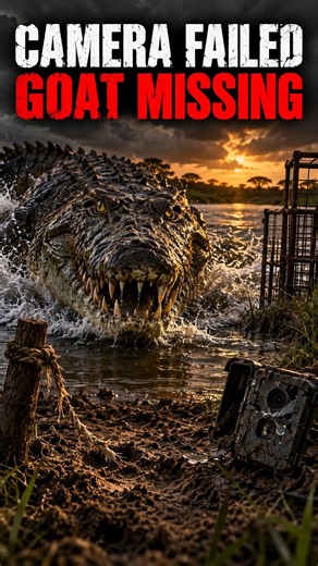 Camera failed, goat missing. #crocodile #nature