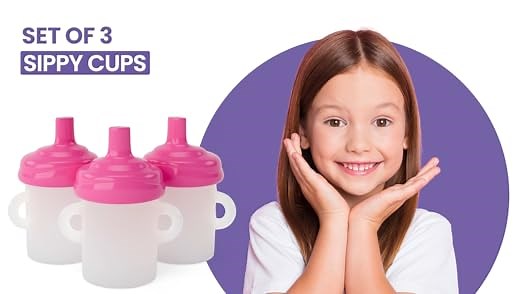 Set of 3 Sippy Cups For Baby Alive Dolls