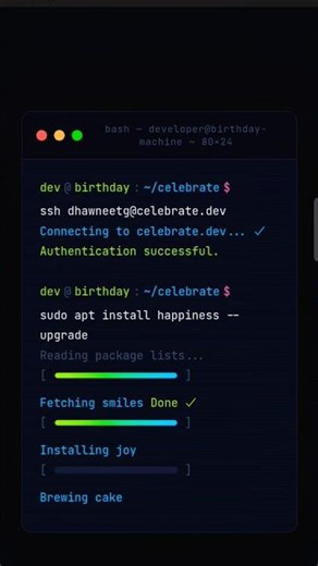 When developer wishes happy birthday