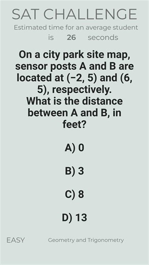 SAT Math coordinate distance—easy but tricky?