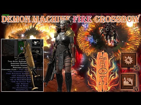 Diablo 2 Resurrected - Demon Machine Unique Crossbow Fire Damage Amazon Uber Tristram