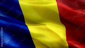 Chad flag. 3d Chad flag waving video. Sign of Chad seamless loop animation. Chad flag HD resolution Background. Closeup 1080p HD video for Independence Day,Victory day