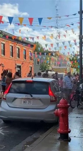 Fire Hydrant Explodes During Street Party