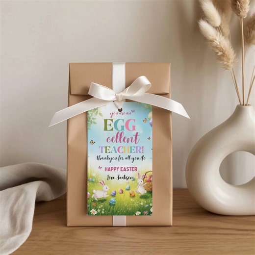 Peeps Easter Basket Tags, Eggcellent Employee Thank You Favor Tags, Teacher Appreciation Gift Tags, Editable Printable Canva Template - Etsy