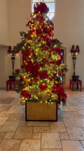 Holiday Warehouse on Instagram: "Our finished tree brings the season’s most iconic colors to life. Red. Gold. Gorgeous. At Hotel Zaza Dallas. #holidaydecor #christmasdecor #christmas"