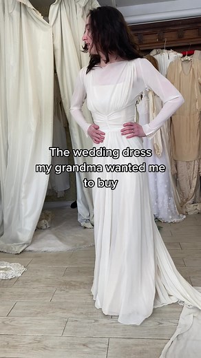 Elegant 1940s Chiffon Wedding Dress over Silk Slip