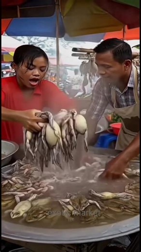 “Cooking Fresh Frog at the Street Market!”#viralshorts#