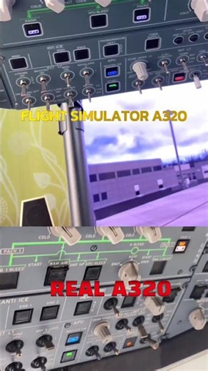 A320 power up, simulator vs. real #msfs2024 #模擬飛行 #a320 #fenixa320 #wingflex