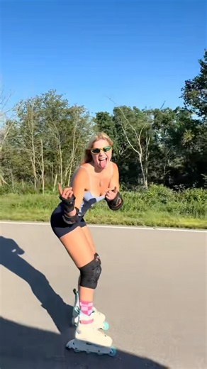 Roller blading is our newest obsession👀 #rollerblading #sisters #funny #crazy #shorts #fun