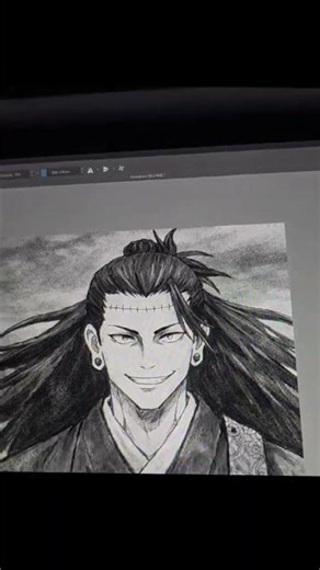 Geto charcoal 🖋👀 #geto #jujutsukaisen #animelover #charcoaldrawing #shorts #artshorts