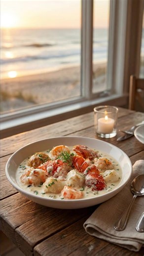 🦞 Seafood Newburg (Serves 4) 🛒 Ingredients Seafood: 1 cup lobster meat (or shrimp, scallops, or a mix) 1 cup shrimp, peeled and deveined ½ cup scallops (optional) Full Recipe in First Coʍmеոτ Enjoy ❤️👇 | Air Fryer Daily Recipes