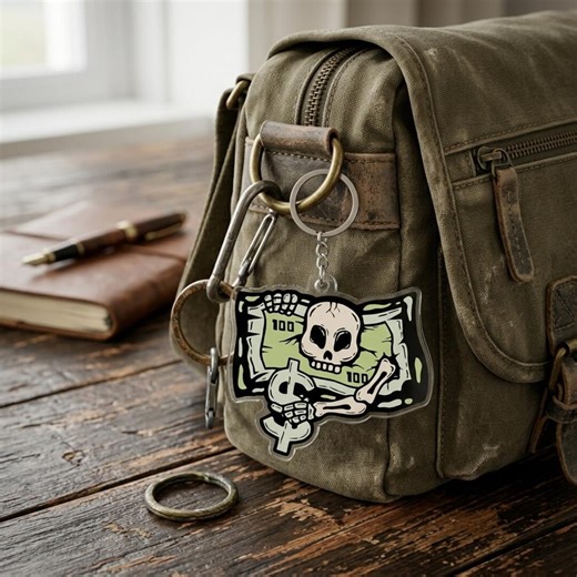 Funny Skeleton Money Acrylic Keychain Cool Skull Dollar Keyring Sarcastic Cash Bag Charm Unique Hustle Gift Skeleton Money Bag Accessory - Etsy
