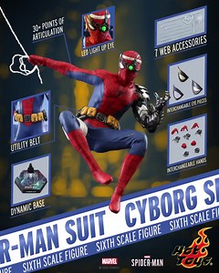 2.2K views · 50 reactions | The wall-crawling hero gets a modern twist as Cyborg Spider-Man! https://buff.ly/38M5JqL Hot Toys #Sideshow #CyborgSpiderMan #SpiderMan #HotToysCollectibles #Marvel #PeterParker #SixthScaleFigure #HotToys | Sideshow Collectibles | Facebook
