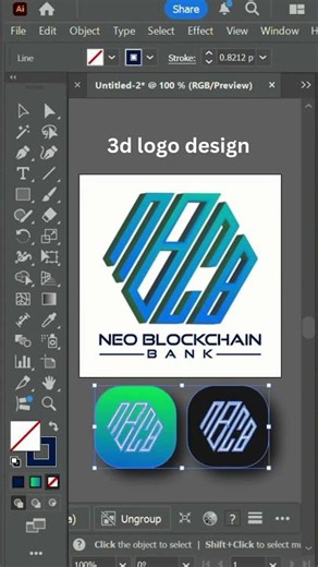 3D Geometric Logo Design in Adobe Illustrator | Modern Logo Design Tutorial