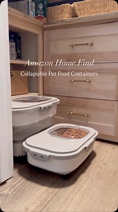 Amazon home find! Collapsible pet food containers! Comment PET and I’ll send you links to these! These containers are on wheels so they are easy to move around for feeding time, you can adjust the size of them, and they come with a measuring cup and a scoop! Perfect for pet food #amazonfinds #amazonmusthaves #amazonhome #amazonfavorites #amazonhomefinds #petfinds #amazonpets #amazonpetfinds #petessentials #founditonamazon #petowner #amazonfind | Our Winton home