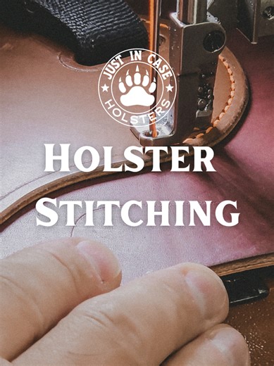 My favorite thread color... Orange. #justincaseholsters #leatherwork #leathergoods #leatherholster
