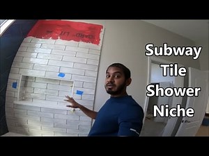 How To Tile A Shower Niche With Subway Tiles, Metal Edging & Quartz Base