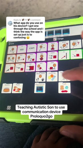 Replying to @🦇777🦇 this app is Proloquo2go. He also had LAMP and TobiiDynovox. In this example I’m using the schools AAC device which is an ipad with Proloquo2go. If its to confusing communicate that to school Speech Language Pathologist or change it yourself like I did. You dont have to do exactly what the SLP says. But if you do change things let them know so everyone is on the same page with how your child is learning their AAC. #autism #autistic #aac #aaclearner #communication #nonverbalau