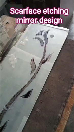 Surface Etching mirror design #howto #make #etching #design #shorts #short #video #mirror