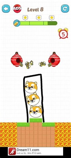 Save The Pets | Level 8 | Draw A Line To Block The Bees & Save The Dog | Dog Rescue Fun Puzzle Game