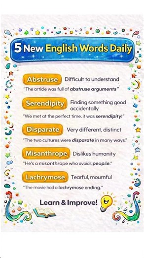 📘 5 New English Words Daily | Improve Your Vocabulary Fast! #vocabulary #englishmastery