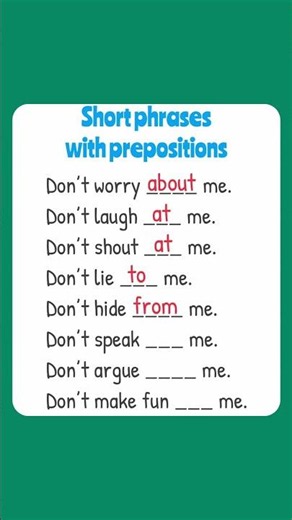 Use the correct prepositions with these short phrases ✅ #english