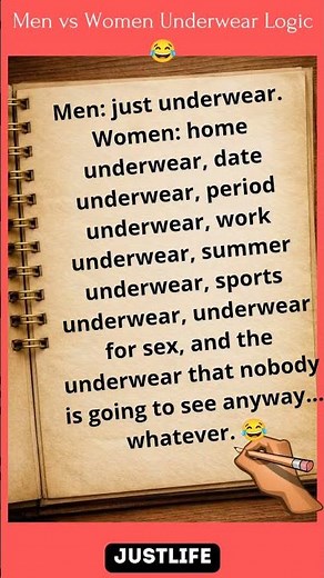 Men vs Women Underwear Logic 😂